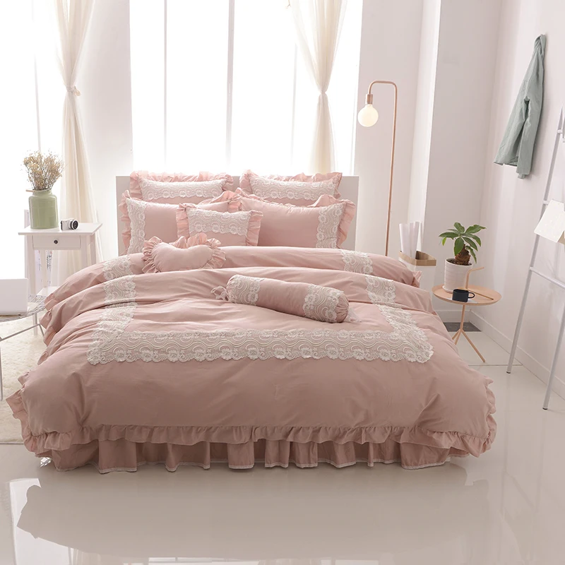4/6/8 шт. Комплект постельного белья из натурального хлопка|bed linen set|bedding setlace bedding sets