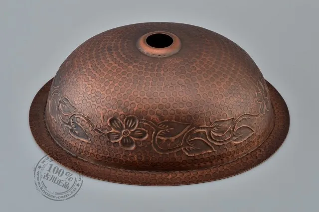 ancient European antique art basin oval undercounter copper bronze bathroom sink |