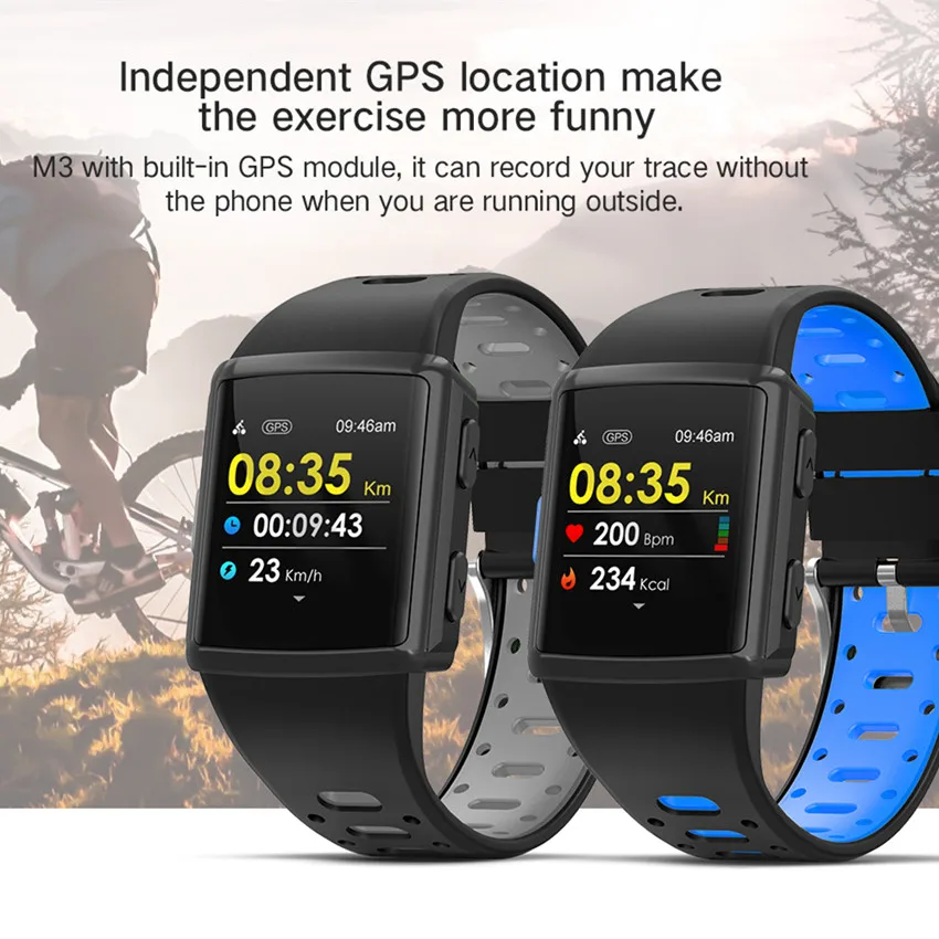 ASKMEER M3 gps Смарт-часы для мужчин IP68 Водонепроницаемый трекер сердечного ритма 1 3