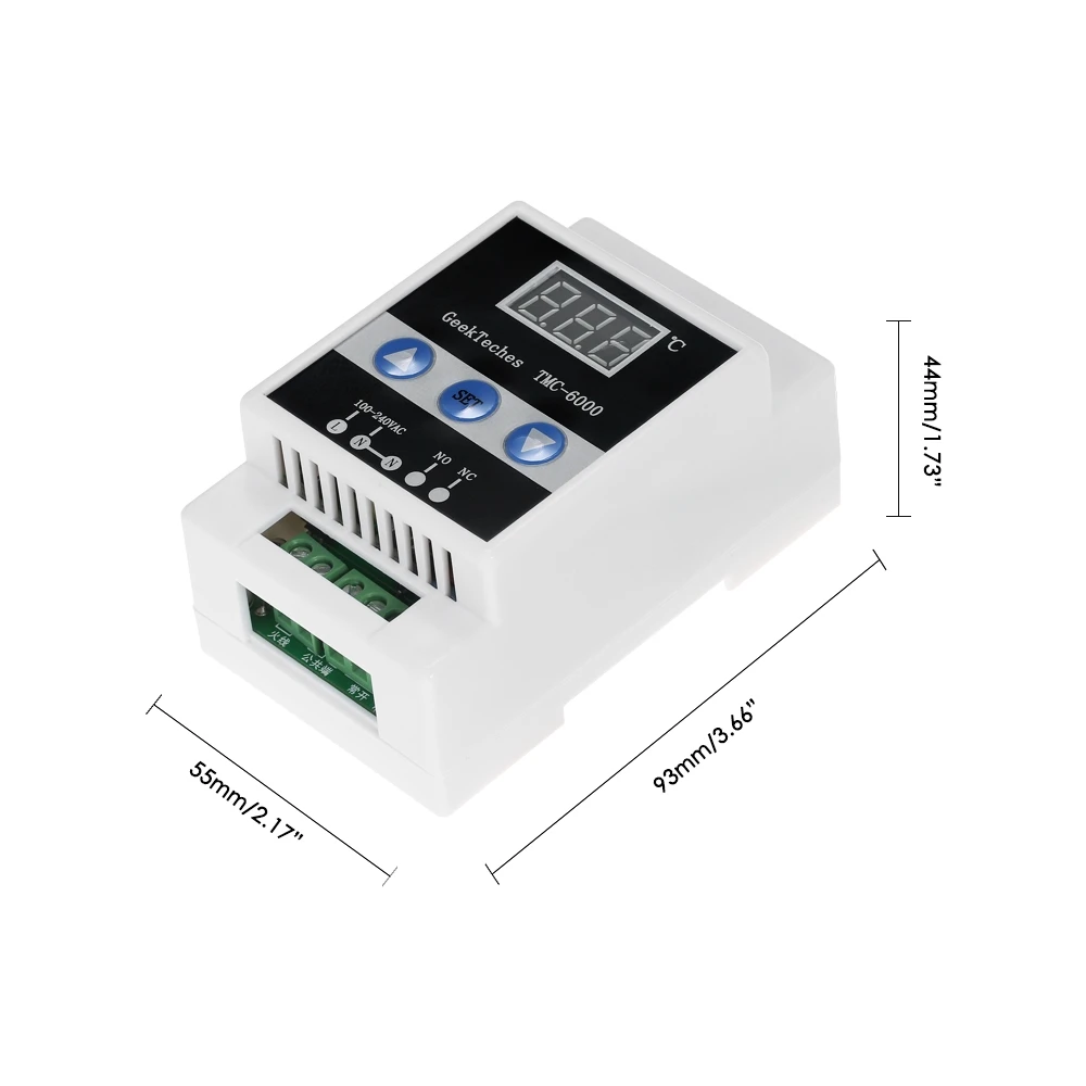 THGS TMC-6000 110-240 В Терморегулятор с направляющей цифровой регулятор температуры