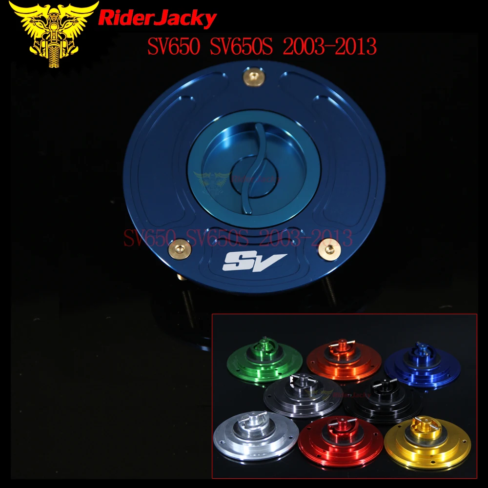 

RiderJacky Motorcycle Keyless Fuel Tank Gas Cap Cover For Suzuki SV650 SV650S 2003-2013 2012 2011 2010 2009 2008 2007 2006 2005