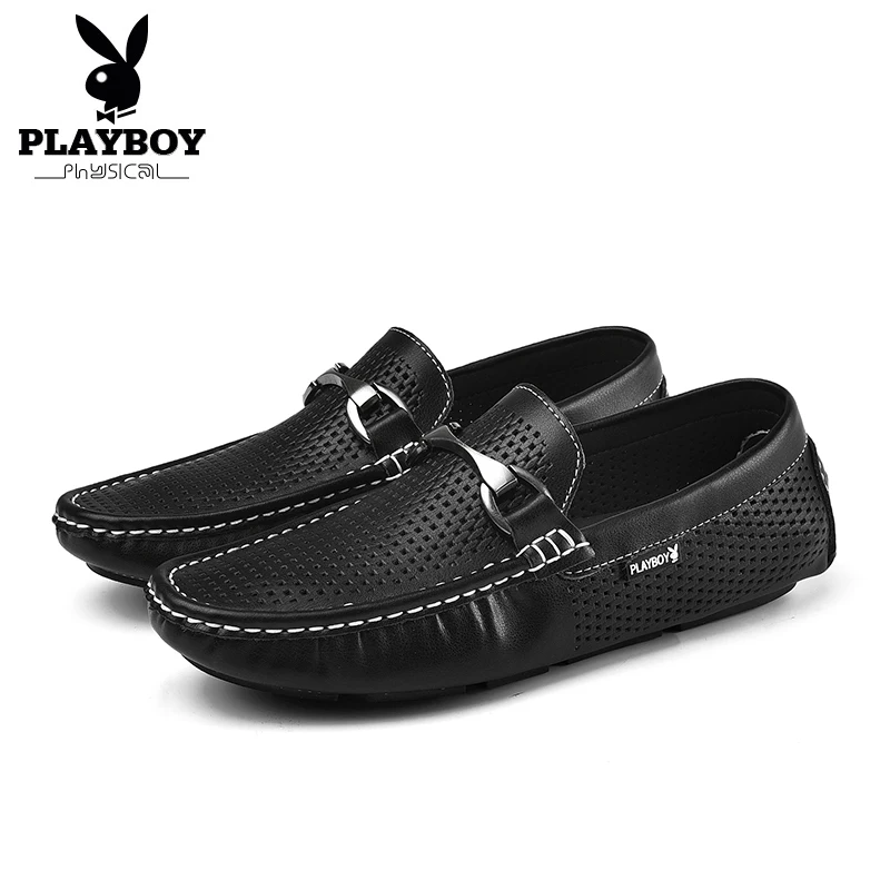 PLAYBOY/Большие размеры 38-44; модная повседневная мужская обувь из натуральной кожи; обувь из спилка со складками без застежки; мужская повседневная обувь; DA71076-2