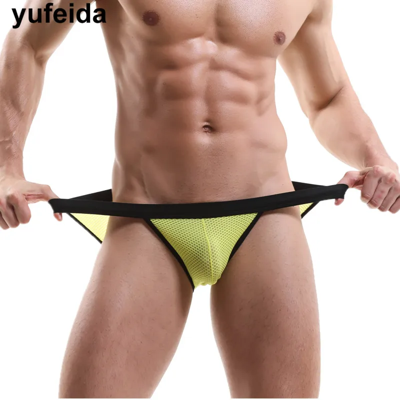 

New Men Briefs Underwear Sexy Bikini Briefs Gay Exotic Jockstraps Mesh Homme Panties Underpants Low Rise Nightwear Sleepwear