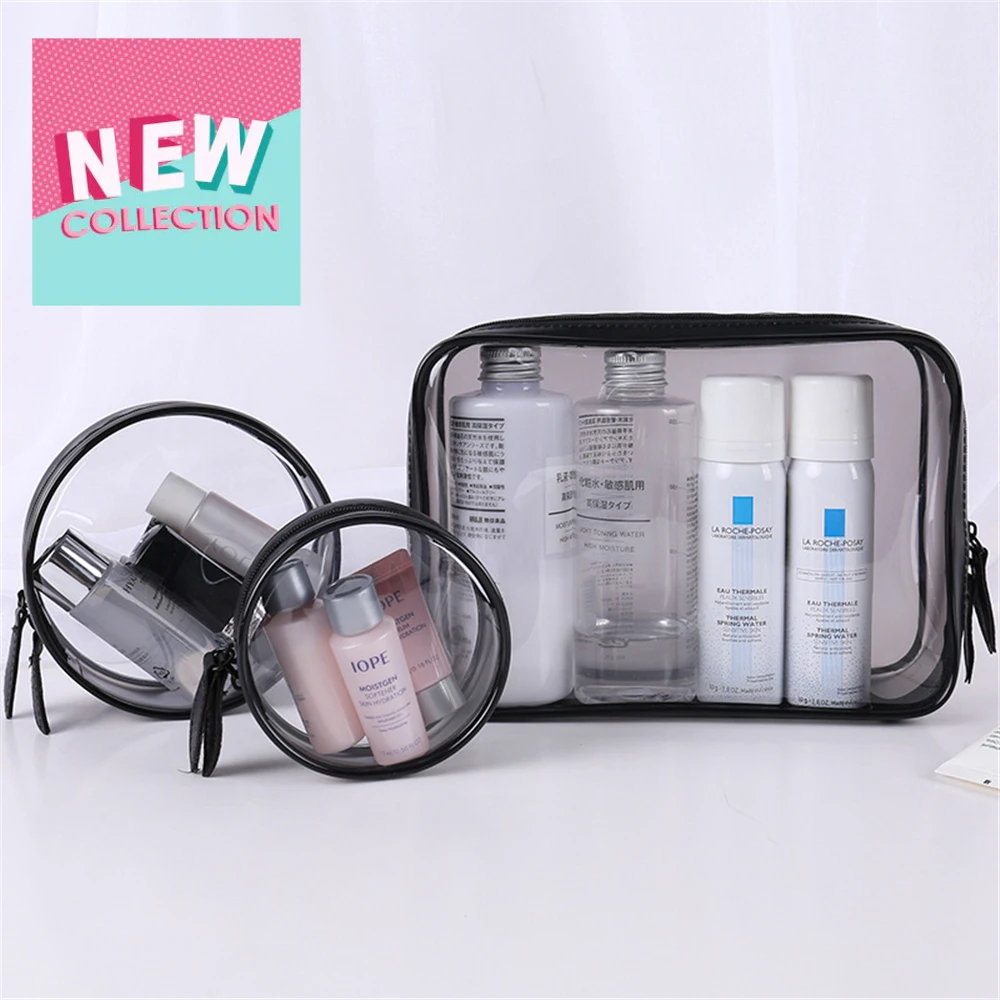 RASABOX набор из 3 переносных прозрачных косметических сумок для хранения косметики