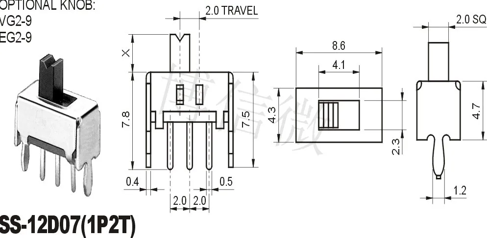 10Pcs/Lot Ss12D07 Two Toggle Switch 5 Feet 1P2T 2 Vertical Handle Default 4Mm | Обустройство дома