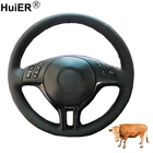 HuiER ручной швейный чехол рулевого колеса автомобиля верхний слой коровья кожа Volant для BMW E39 E46 325i E53 X5 оплетка на руле