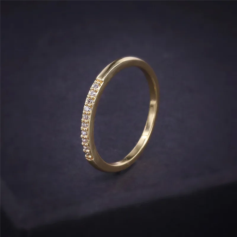 ROXI ROMAD Brand Yellow Gold Color AAAAA Cubic Zirconia Crystal Ring For Women Round Luxury Wedding Jewelry Party Gift | Украшения и