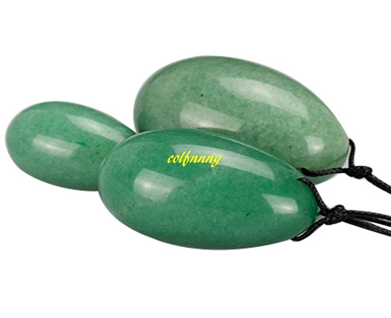 3pcs Natural Green Aventurine Jade Egg for Kegel Exercise Pelvic Floor Muscle Vaginal Exerciser Drilled Yoni Ben Wa Ball |