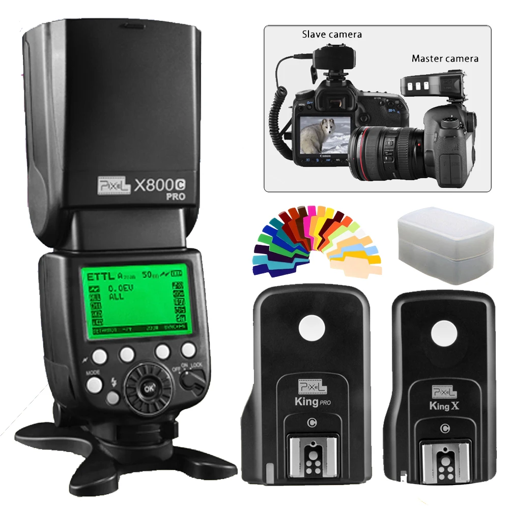 Набор трансмиттеров Pixel X800C PRO TTL HSS Flash Speedlite & King Pro для цифровых зеркальных камер