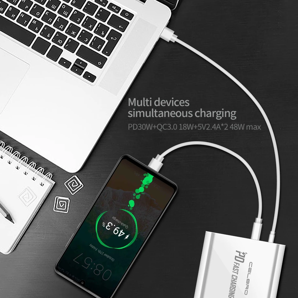 48 Вт быстрое зарядное устройство PD Type C USB для Samsung S20 iPhone 12 pro Xiaomi 10 QC 3 0 планшета iPad