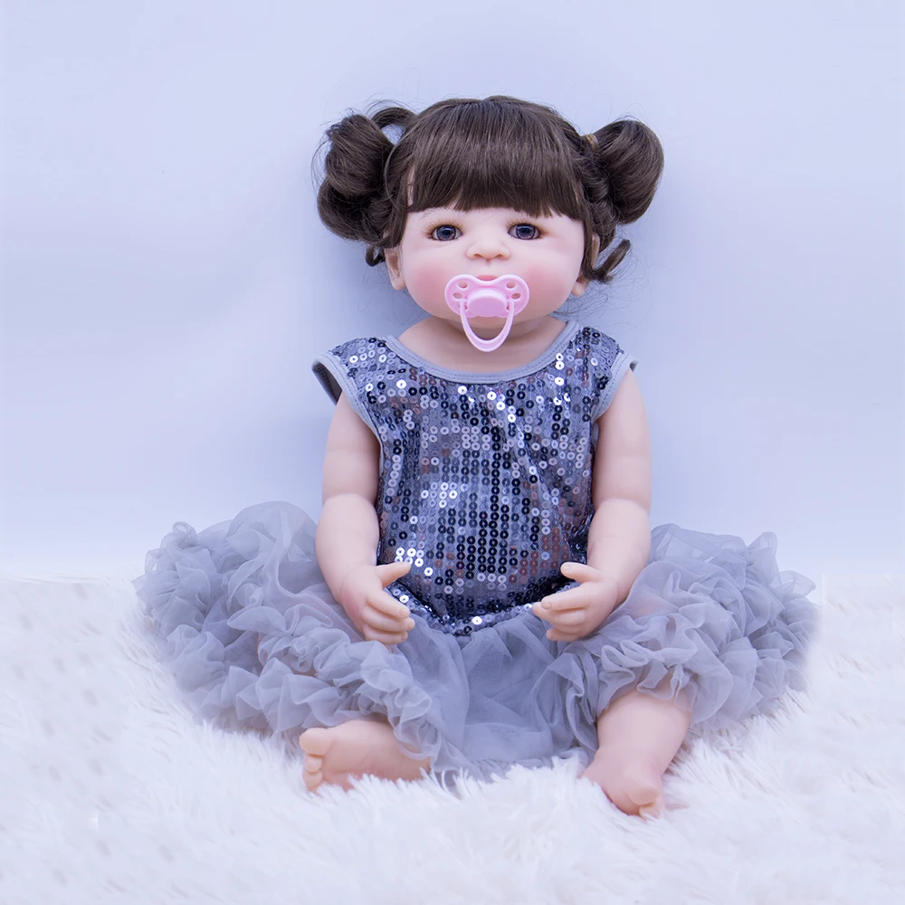 Bebes reborn girl dolls 22 &quot55 см Силиконовая игрушка для новорожденных девочек с плюшевым