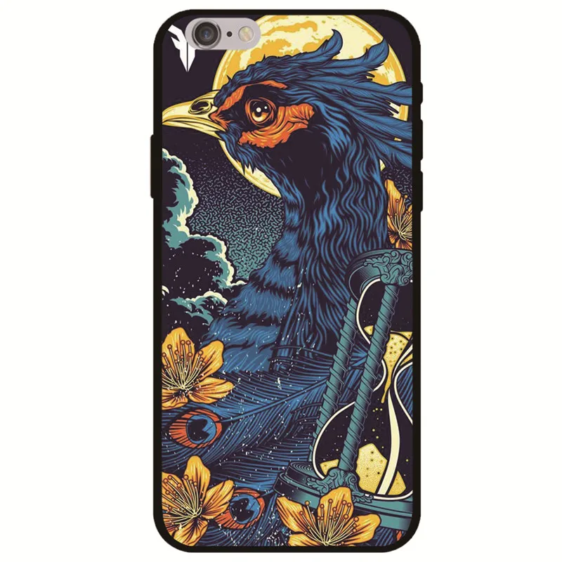 Чехол для телефона с рисунком животных iPhone X 7 8 6 6S Plus 5S 7plus 8Plus яркий чехол
