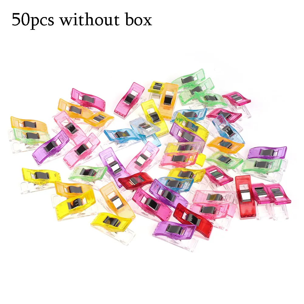 50pcs without box 50 шт. разноцветные пластиковые прочные заколки-держатели для рукоделия из Лоскутной Ткани для шитья, рукоделия, шитья, вязания, зажимы для домашнего офиса, Прямая поставка - Цвет: 50pcs without box