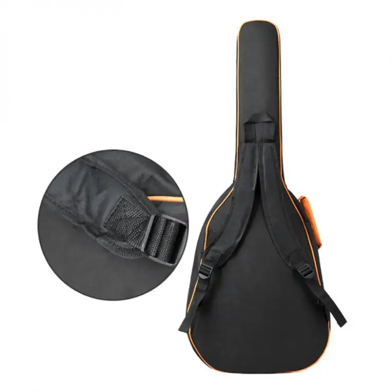 

40/41 Inch Oxford Fabric Guitar Case Colorful Edge Gig Bag Double Straps Padded 10mm Cotton Soft Backpack