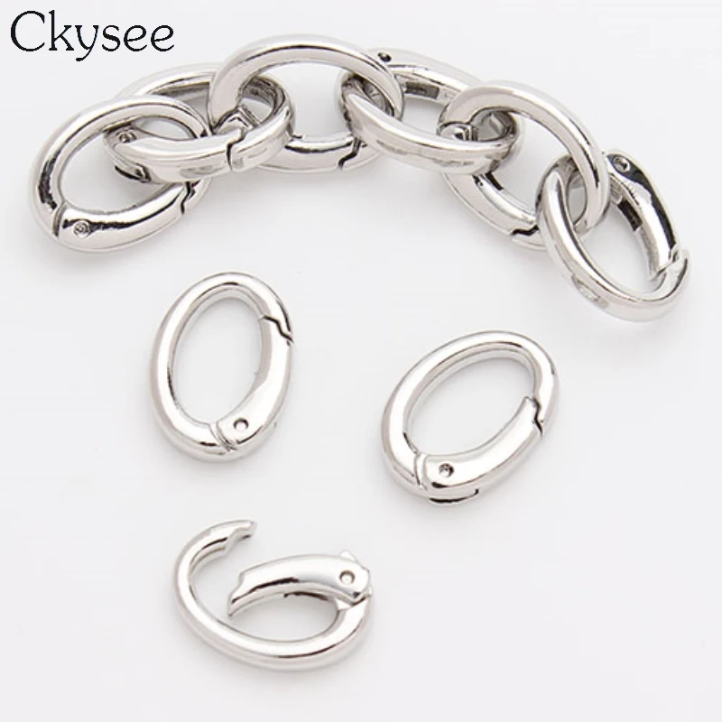 

Free Shipping 10pcs /lot Oval Open Ring Loop Connectors Rhodium Jump Ring Split Ring Connectors 15*21mm For Jewelry Making DIY