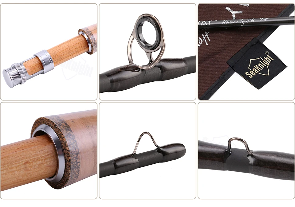 SeaKnight maxway HONOR 2# Сверхлегкая из углеродного сплава 61 г Fly Rod 1,98 м Fly Удочка деревянная катушка сиденье пробковая ручка средняя удочка
