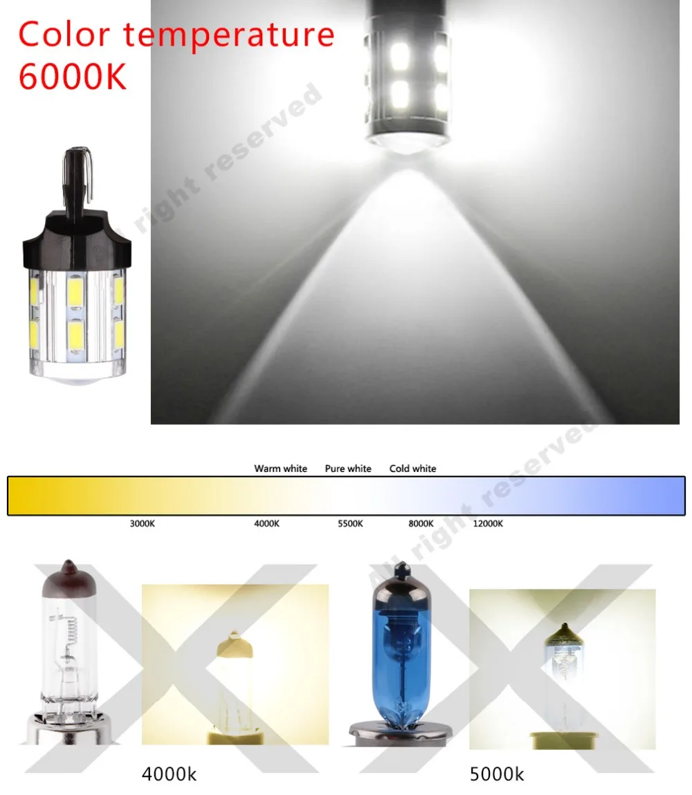 2 шт. Автомобильные светодиодные лампы T20 7443 12 SMD 5730 W21/5 Вт 5 Вт|car light|auto parkingauto led |