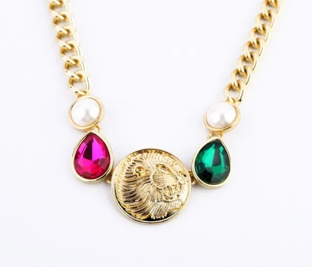 2014 New Unique Design Women Colorful Rhinestone Gold Chain Chunky Choker Bib Statement Necklaces N1507 | Украшения и аксессуары