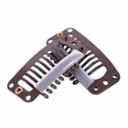 24 шт. 32 мм 9-зубчатые зажимы для наращивания волос, металлические зажимы с силиконовой основой для наращивания человеческих волос, зажимы для парика