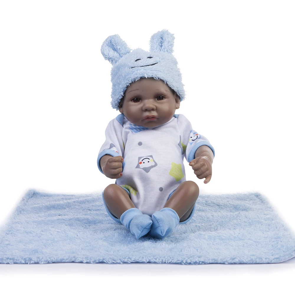 10 дюймов полный корпус черные силиконовые Reborn Детские куклы живые реалистичные с