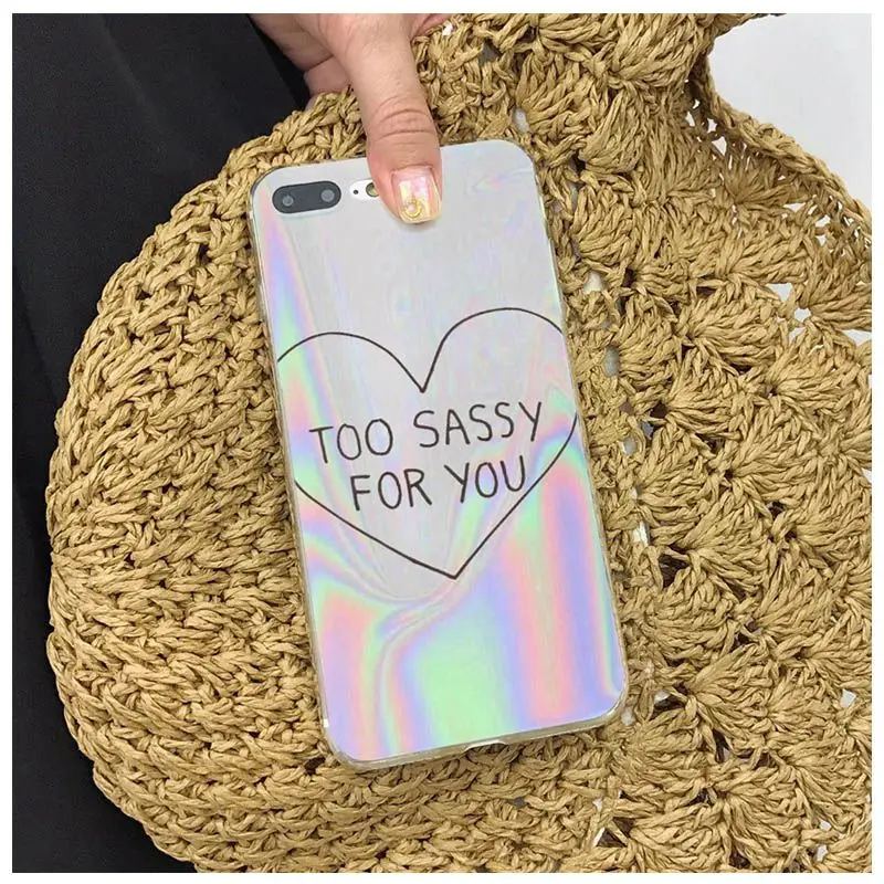 Прозрачный мягкий силиконовый чехол Aiboduo Too Sassy для вас iPhone 5s 5 8 7 6 6S Plus X XS XR XSmax 8pl