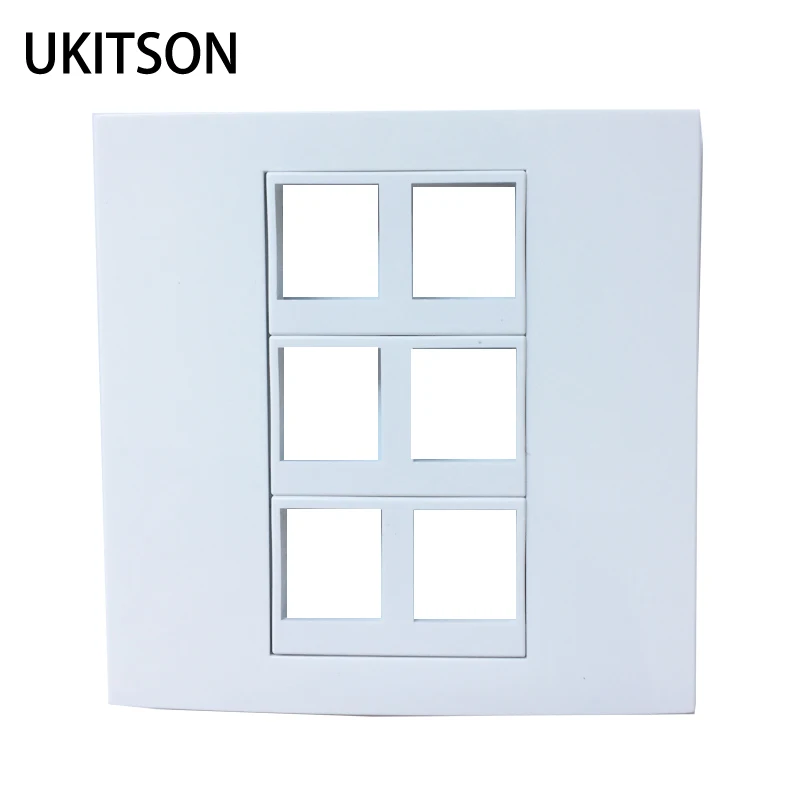 

Insert 6 Keystone Jack Port Plugs Wall Outlet Face Cover Plate In White