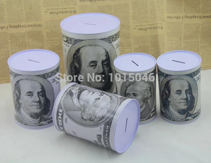 Free Shipping 1 X Tinplate US Dollar Style Coin Piggy Bank Only-In-Not-Out Money Box Deposit Large Storage | Дом и сад