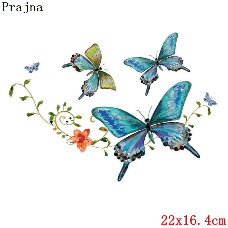 Сиренево-синего цвета Prajna, с единорогом, железная наклейка для переноса цветов, Льва, собаки, различных кошек, слонов, горячая Распродажа, Виниловая наклейка для одежды, самодельная аппликация - Цвет: Сиренево-синего цвета