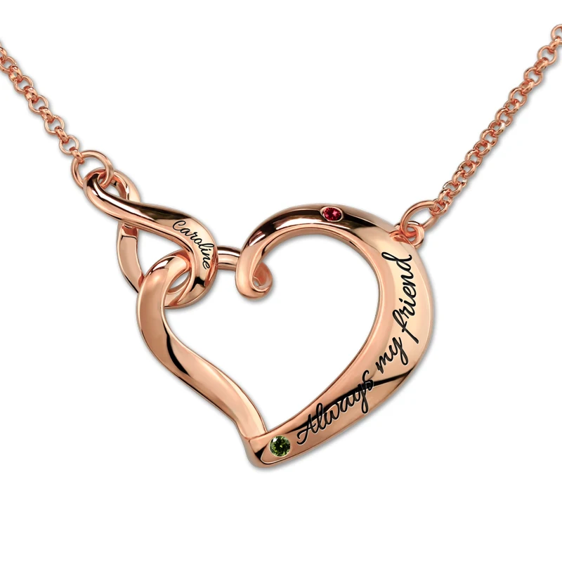 Женское ожерелье из розового золота с надписью Love Heart|Ожерелья подвеской| |