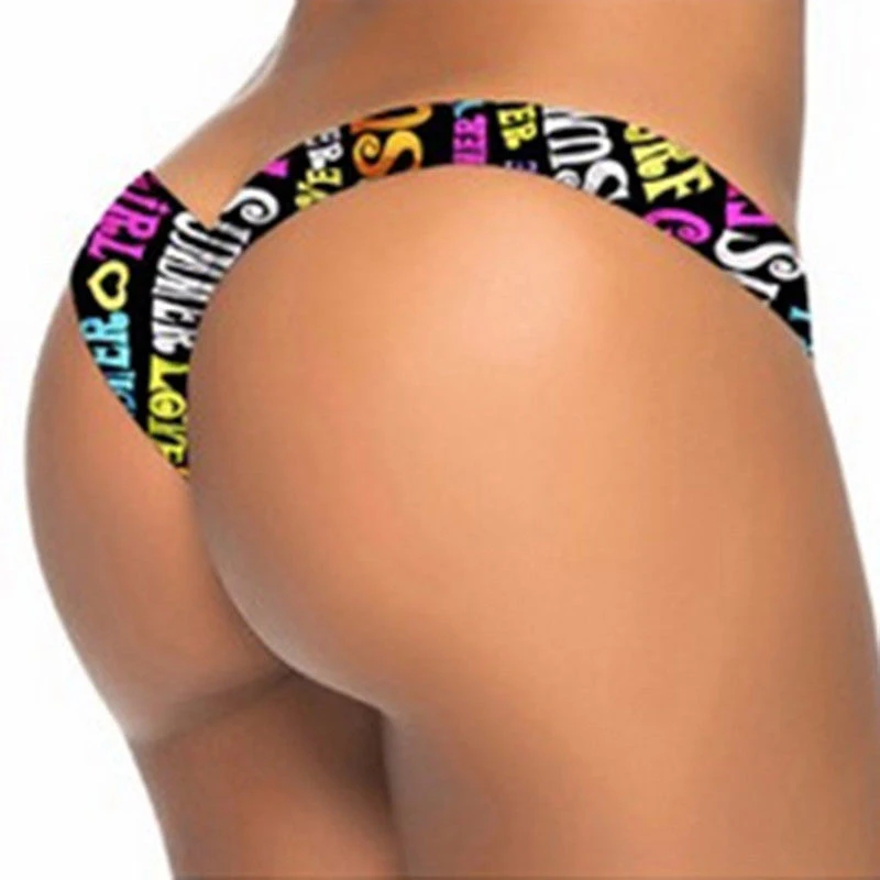 Cheeky Swimwear Plus Size Bikini Bottoms Sexy Thong Swimsuit Brazilian Women Multi-color Briefs Swimming Trunks | Спорт и
