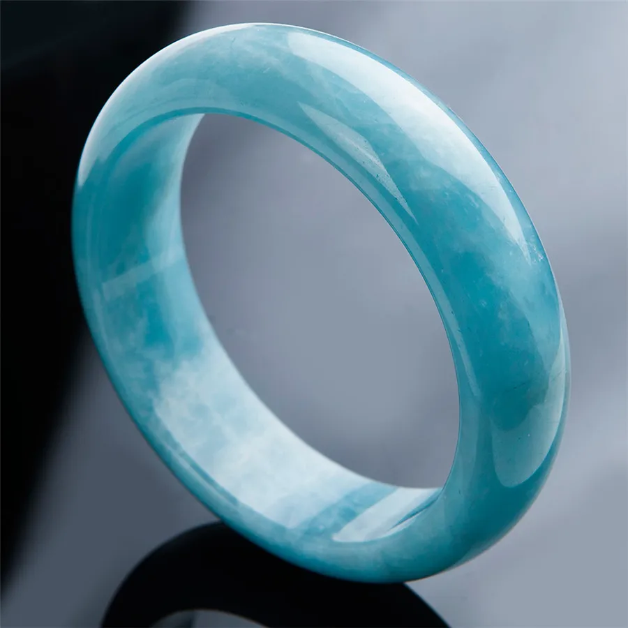 

Внутренняя Диаметр 58 мм Натуральная синий океан Натуральный камень Мода Очарование кристаллов Для женщин браслет Браслеты