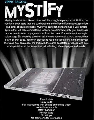 Mystify (Gimmicks и онлайн инструкции) Vinny Sagoo магические трюки карманный размер Книга