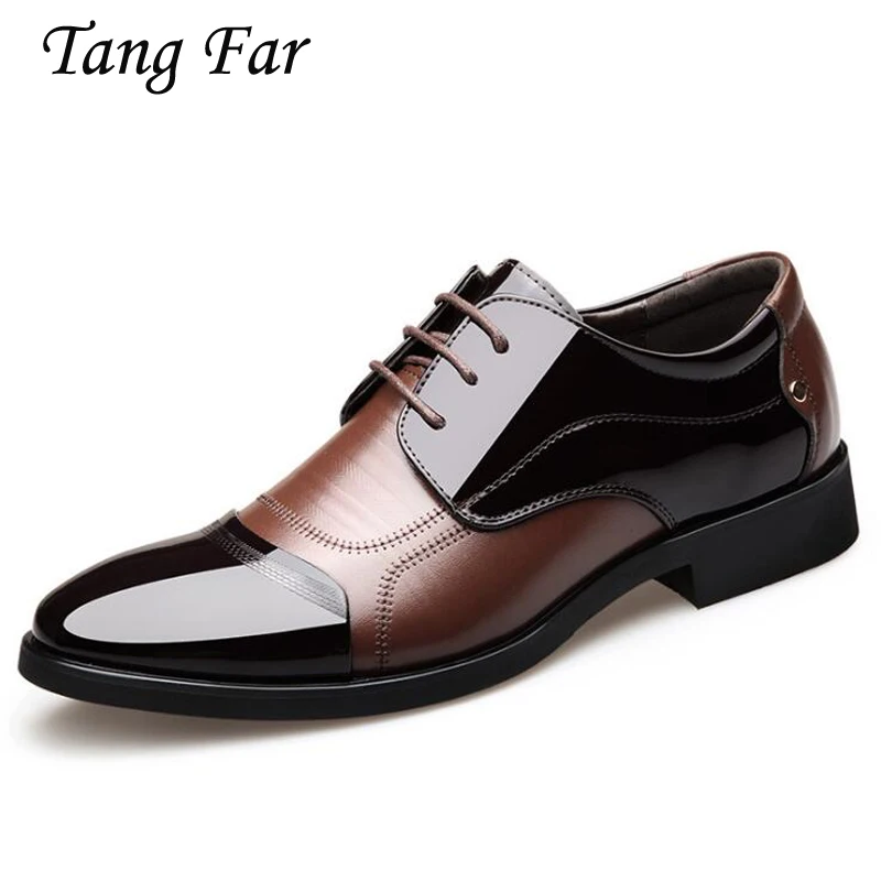 

Men Formal Shoes Luxury Brand Mens Patent Leather Wedding Shoes Fashion Business Oxfords Leather Flats