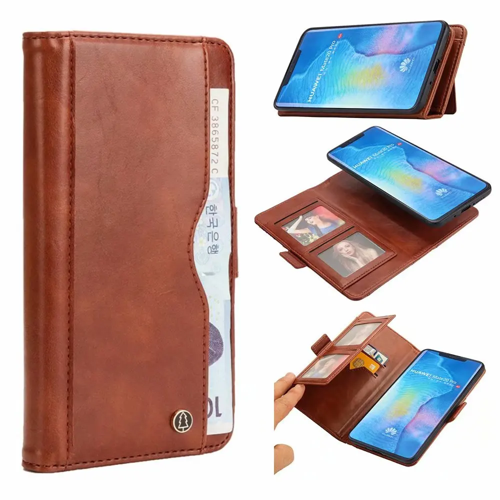 Removable Shockproof Circular Border Wallet Case For Huawei Mate 20 Luxury Magnetic Flip Card Slots Leather Bag Pro |