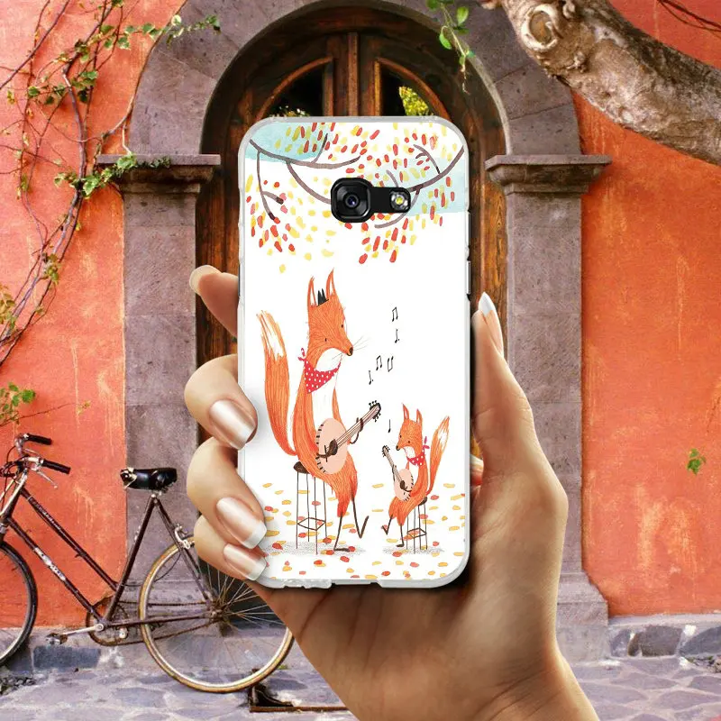 Soft Phone Case for Samsung Galaxy S2 S3 S4 S5 Mini S6 S7 S8 S9 S10 Lite Edge Plus Note 4 5 8 9 Shell Cute Animal Fox Walk Run | Мобильные