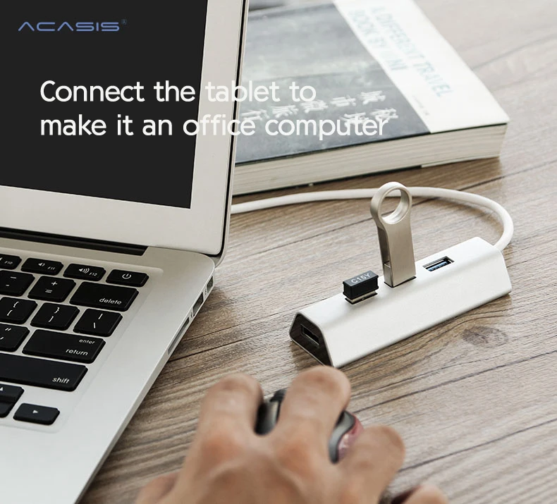 Acasis HS0063 алюминий 2 м+ адаптер питания 4 порта 5 Гбит/с USB 3,0 сплиттер супер скорость с микро USB разъем США