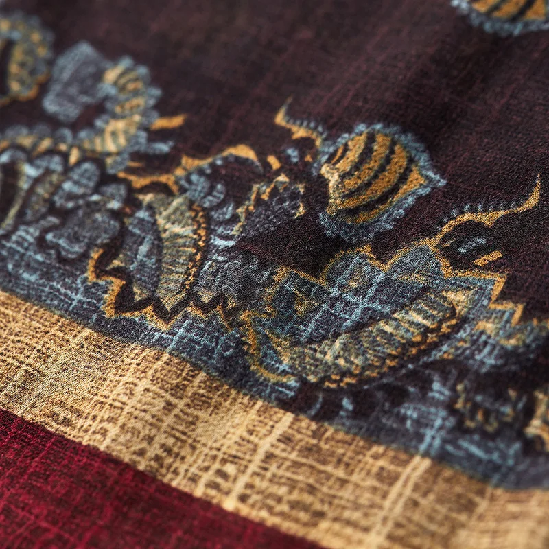 Женское винтажное шифоновое платье ARTKA Красное длинное в богемном стиле на