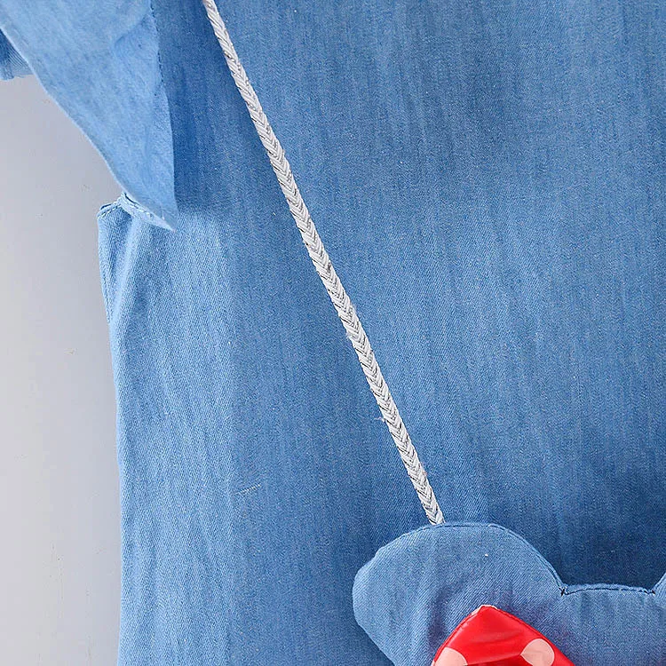 Платье для маленьких девочек 2017 Летняя джинсовая одежда на 1 год и день рождения