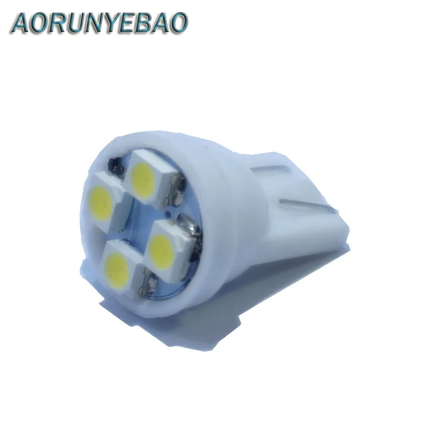 AORUNYEBAO 10 шт. автомобильные лампочки T10 W5W 194 168 4 SMD 2835 1210 Светодиодные белые