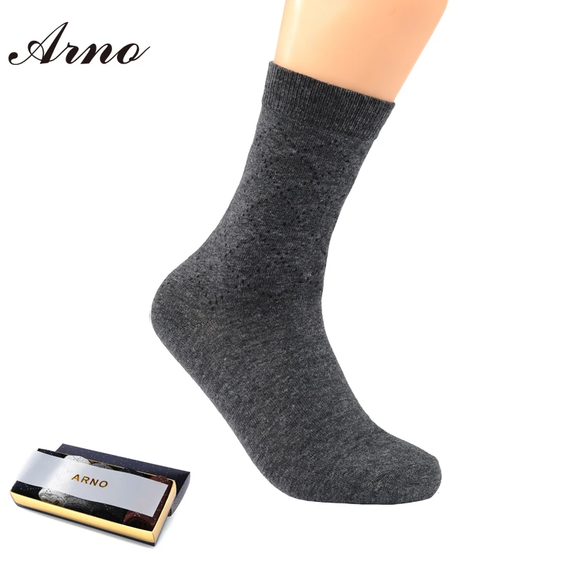 Мужские хлопковые носки без пятки ARNO деловые повседневные темно синие LW5007 5|[ARNO]