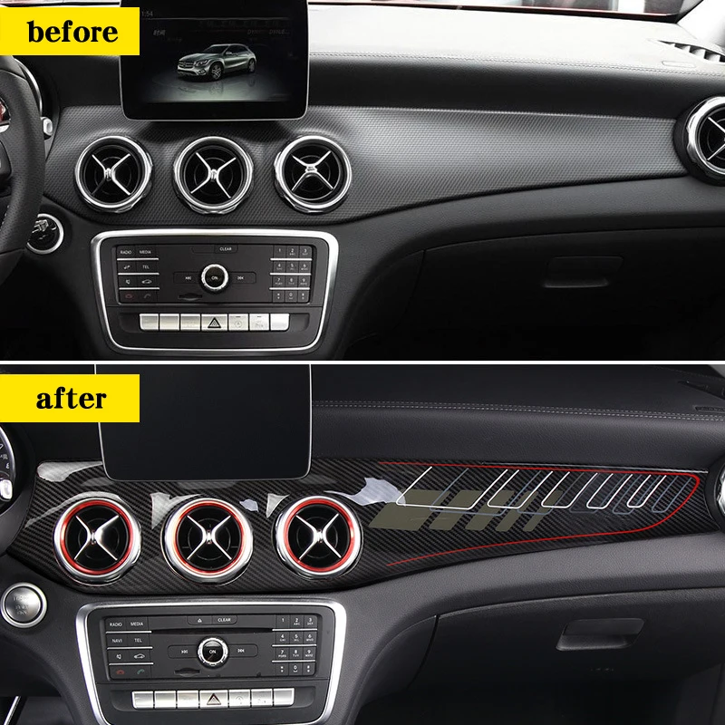 Для Mercedes gla/cla250 w117/gla x156/220/gla amg/cla45 автомобильные наклейки из углеродного волокна модифицированные аксессуары для панели управления интерьером