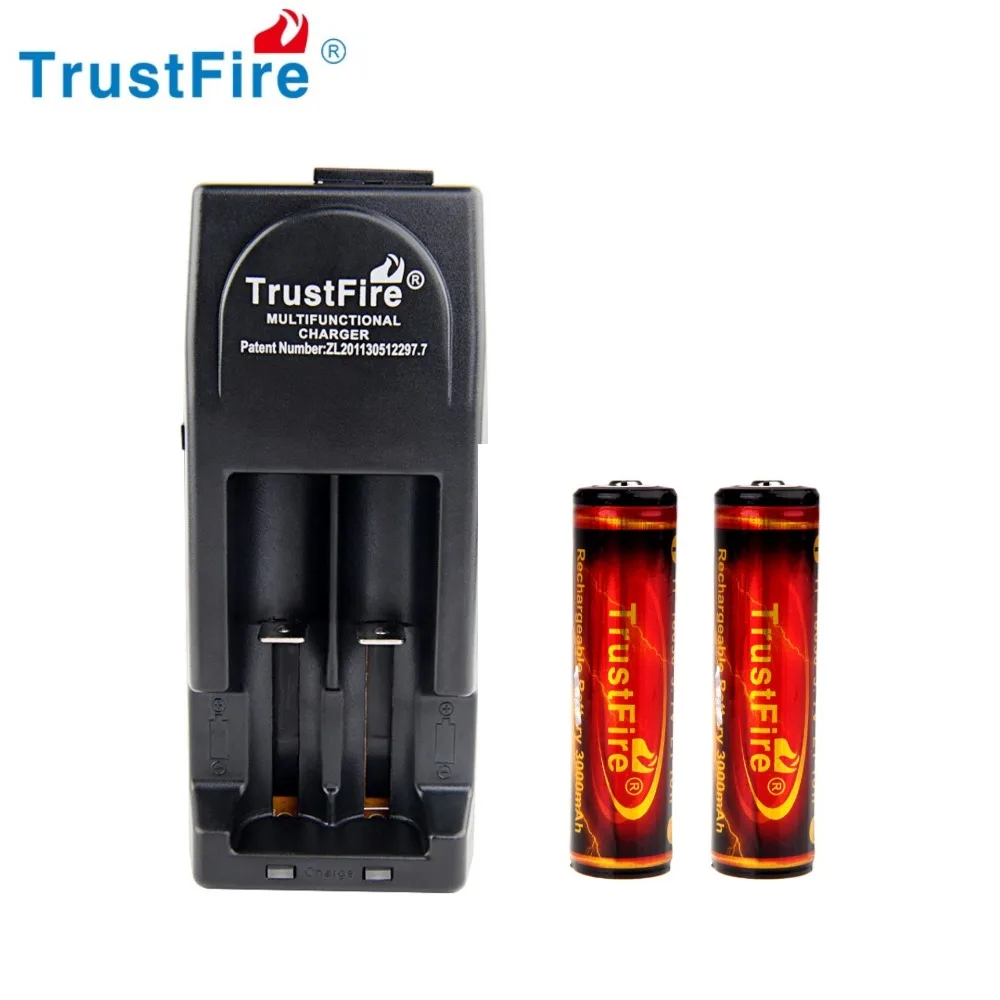 2 шт. TrustFire 100% оригинальный 18650 аккумулятор 3 7 в 3000 мач PCB перезаряжаемые батареи с