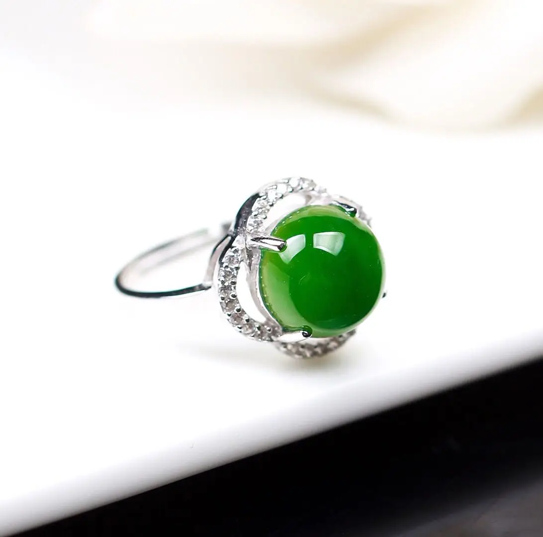 AndTianyu Jade 925 Чистое серебро женское живое нефритовое кольцо