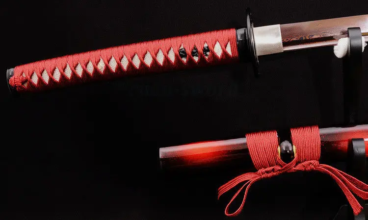 Японский Катана KILL BILL меч черный и красный сложенный стальной полный TANG Blade|blade