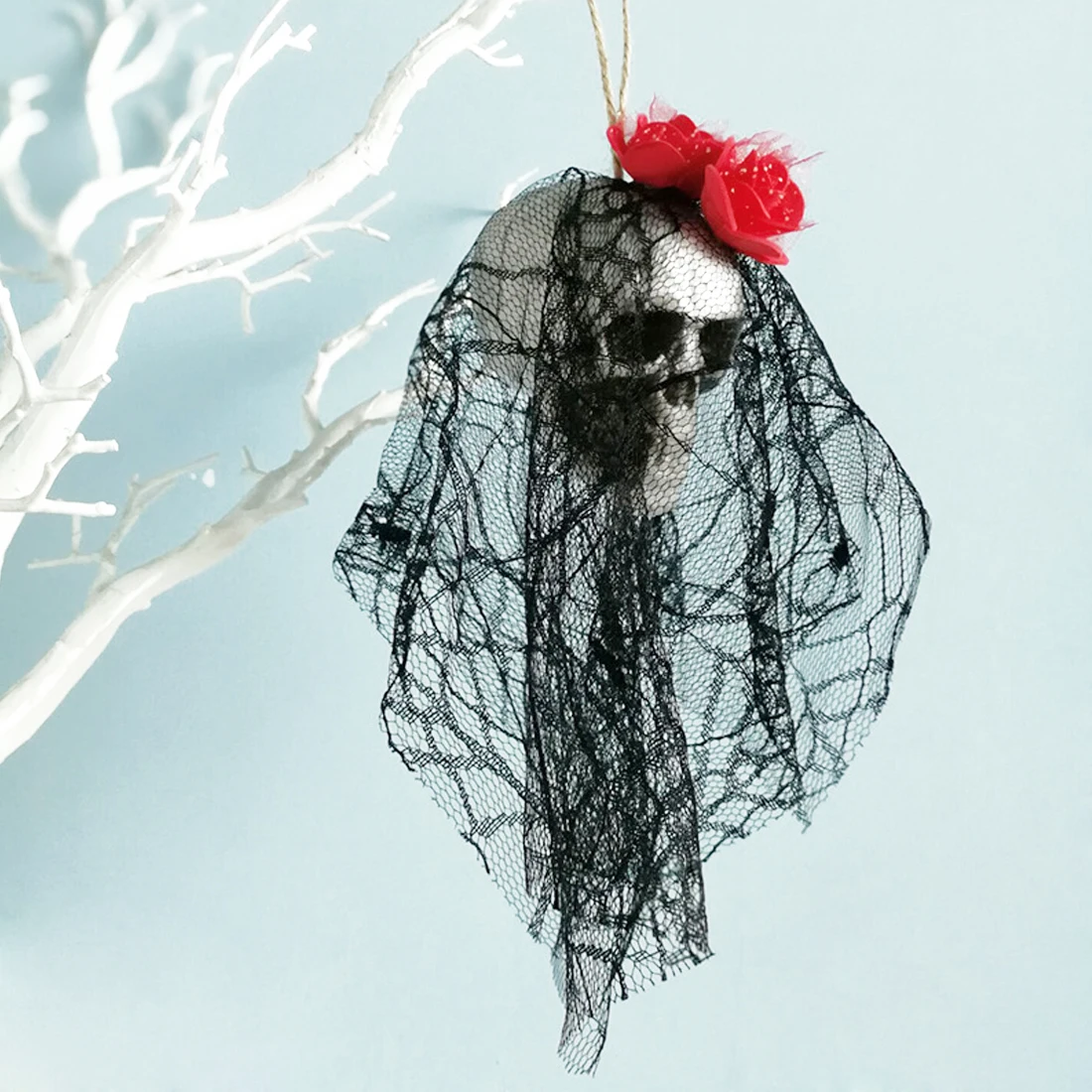 1Pc Halloween Home Horror Decorations Festival Party Supplies Creepy Artificial Skull Bride Clothes Decor Bone Head Hanging | Дом и сад
