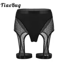 Женские Прозрачные шорты TiaoBug, черные, с высокой талией, сетчатые, с вырезом, для ночного клуба, вечеринки, Рейв, танцев