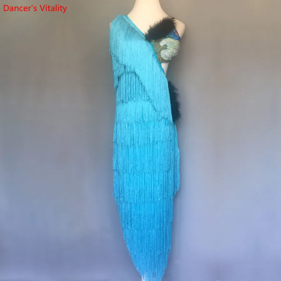 

New style Latin Dance Costume Tassel Diamond Latin Dance Dress For Women Latin Dance Competition Dresses