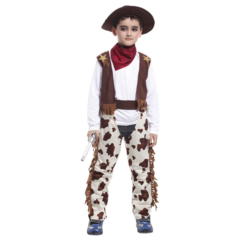 Детский костюм ковбоя на Хэллоуин для мальчиков крутые костюмы забавная жилетка