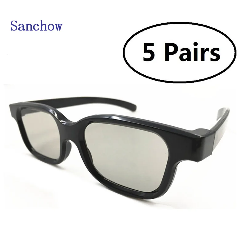 Sanchow 5 Pairs of Universal Passive 3D Glasses for all TVs Cinema and Projectors such as Panasonic Sony Mon | Электроника