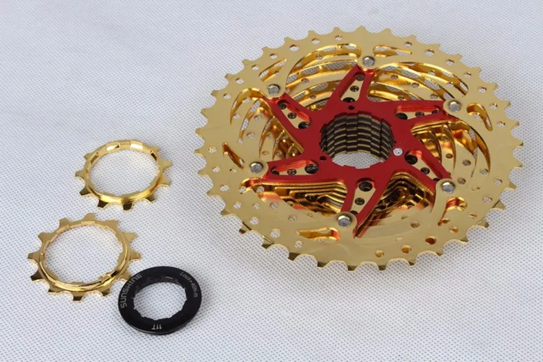 hongse Солнце cog велосипед выбеге 10 Скорость mtb 36 т горный велосипед свободного хода 10 s кассета 11-36 т Сверхлегкий 392 г полую конструкцию золотой - Цвет: hongse